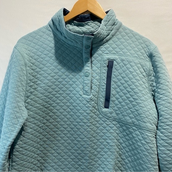 Woods FARNHAM III WOMEN'S 1/4 SNAP
SWEATSHIRT Two tone teal blue Size Large - Picture 3 of 14